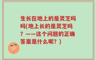 生长在地上的是灵芝吗吗(地上长的是灵芝吗？——这个问题的正确答案是什么呢？)