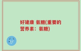 好建康 氨糖(重要的营养素：氨糖)