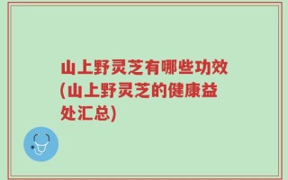 山上野灵芝有哪些功效(山上野灵芝的健康益处汇总)