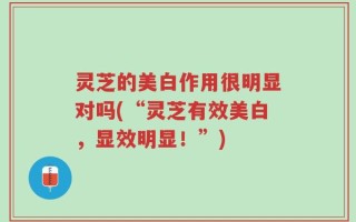 灵芝的美白作用很明显对吗(“灵芝有效美白，显效明显！”)