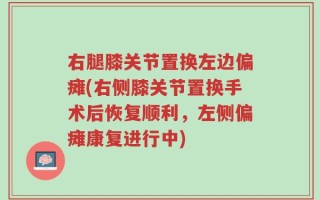 右腿膝关节置换左边偏瘫(右侧膝关节置换手术后恢复顺利，左侧偏瘫康复进行中)
