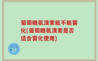 葡萄糖氨溴索能不能雾化(葡萄糖氨溴索是否适合雾化使用)