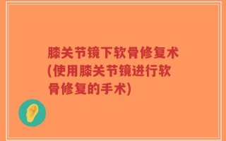 膝关节镜下软骨修复术(使用膝关节镜进行软骨修复的手术)