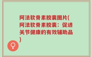 阿法软骨素胶囊图片(阿法软骨素胶囊：促进关节健康的有效辅助品)