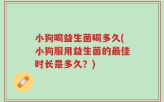 小狗喝益生菌喝多久(小狗服用益生菌的最佳时长是多久？)