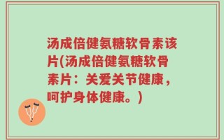 汤成倍健氨糖软骨素该片(汤成倍健氨糖软骨素片：关爱关节健康，呵护身体健康。)