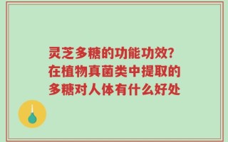 灵芝多糖的功能功效？在植物真菌类中提取的多糖对人体有什么好处
