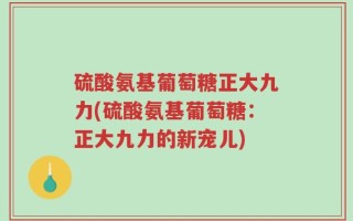 硫酸氨基葡萄糖正大九力(硫酸氨基葡萄糖：正大九力的新宠儿)