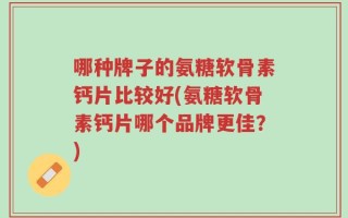 哪种牌子的氨糖软骨素钙片比较好(氨糖软骨素钙片哪个品牌更佳？)