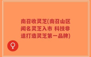 南召收灵芝(南召山区闻名灵芝入市 科技非遗打造灵芝第一品牌)
