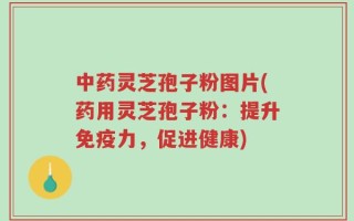 中药灵芝孢子粉图片(药用灵芝孢子粉：提升免疫力，促进健康)
