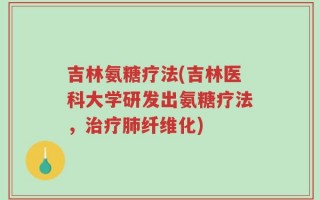 吉林氨糖疗法(吉林医科大学研发出氨糖疗法，治疗肺纤维化)