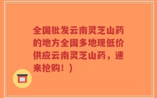 全国批发云南灵芝山药的地方全国多地现低价供应云南灵芝山药，速来抢购！)