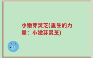小嫩芽灵芝(重生的力量：小嫩芽灵芝)