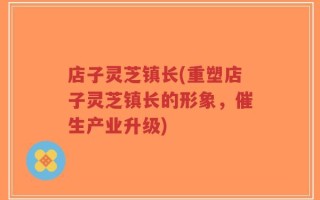 店子灵芝镇长(重塑店子灵芝镇长的形象，催生产业升级)