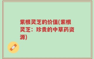 紫根灵芝的价值(紫根灵芝：珍贵的中草药资源)