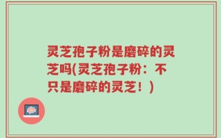 灵芝孢子粉是磨碎的灵芝吗(灵芝孢子粉：不只是磨碎的灵芝！)