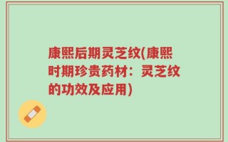 康熙后期灵芝纹(康熙时期珍贵药材：灵芝纹的功效及应用)