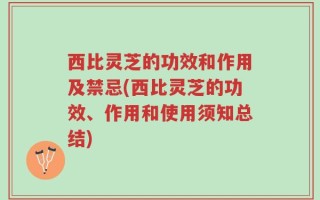 西比灵芝的功效和作用及禁忌(西比灵芝的功效、作用和使用须知总结)
