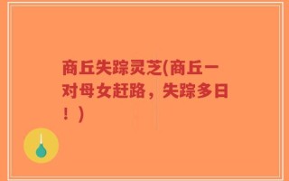 商丘失踪灵芝(商丘一对母女赶路，失踪多日！)