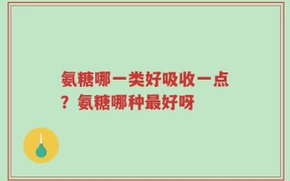 氨糖哪一类好吸收一点？氨糖哪种最好呀