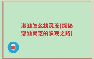潮汕怎么找灵芝(探秘潮汕灵芝的发现之路)