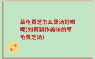 草龟灵芝怎么煲汤好喝呢(如何制作美味的草龟灵芝汤)