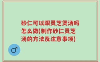 砂仁可以跟灵芝煲汤吗怎么做(制作砂仁灵芝汤的方法及注意事项)