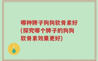 哪种牌子狗狗软骨素好(探究哪个牌子的狗狗软骨素效果更好)