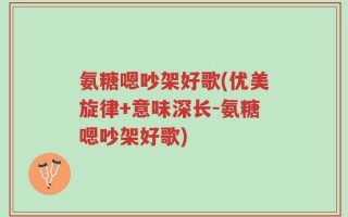 氨糖嗯吵架好歌(优美旋律+意味深长-氨糖嗯吵架好歌)