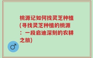 桃源记如何找灵芝种植(寻找灵芝种植的桃源：一段启迪深刻的农耕之旅)