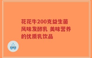 花花牛200克益生菌风味发酵乳 美味营养的优质乳饮品