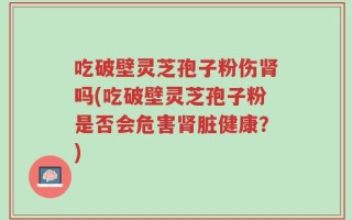 吃破壁灵芝孢子粉伤肾吗(吃破壁灵芝孢子粉是否会危害肾脏健康？)