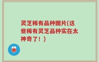 灵芝稀有品种图片(这些稀有灵芝品种实在太神奇了！)