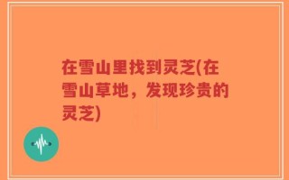 在雪山里找到灵芝(在雪山草地，发现珍贵的灵芝)