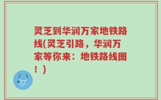 灵芝到华润万家地铁路线(灵芝引路，华润万家等你来：地铁路线图！)