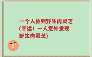 一个人捡到野生肉灵芝(幸运！一人意外发现野生肉灵芝)
