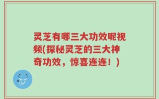 灵芝有哪三大功效呢视频(探秘灵芝的三大神奇功效，惊喜连连！)