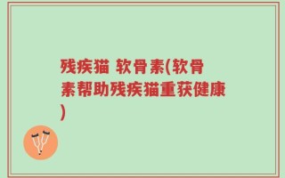 残疾猫 软骨素(软骨素帮助残疾猫重获健康)