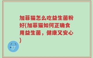 加菲猫怎么吃益生菌粉好(加菲猫如何正确食用益生菌，健康又安心)