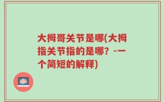 大拇哥关节是哪(大拇指关节指的是哪？-一个简短的解释)