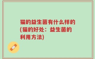 猫的益生菌有什么样的(猫的好处：益生菌的利用方法)
