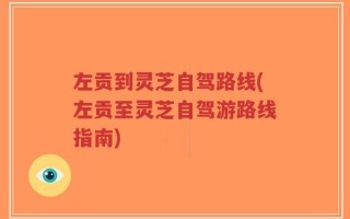 左贡到灵芝自驾路线(左贡至灵芝自驾游路线指南)