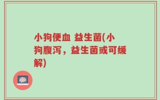 小狗便血 益生菌(小狗腹泻，益生菌或可缓解)