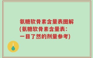 氨糖软骨素含量表图解(氨糖软骨素含量表：一目了然的剂量参考)