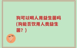 狗可以喝人用益生菌吗(狗能否饮用人类益生菌？)