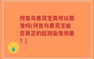 何首乌黑灵芝真可以黑发吗(何首乌黑灵芝能否真正的起到染发效果？)