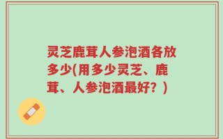 灵芝鹿茸人参泡酒各放多少(用多少灵芝、鹿茸、人参泡酒最好？)