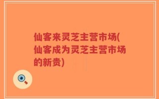 仙客来灵芝主营市场(仙客成为灵芝主营市场的新贵)