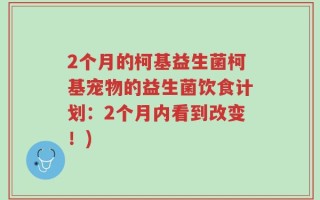 2个月的柯基益生菌柯基宠物的益生菌饮食计划：2个月内看到改变！)